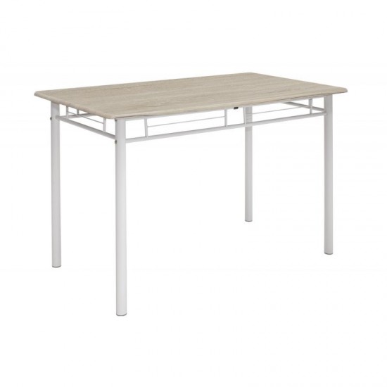 Tραπεζαρία Roza σετ 5τμχ χρώμα sonoma - πόδια λευκό gloss 120x70x75εκ