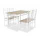 Tραπεζαρία Roza σετ 5τμχ χρώμα sonoma - πόδια λευκό gloss 120x70x75εκ