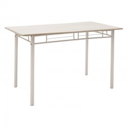 Tραπεζαρία Roza σετ 5τμχ χρώμα light grey- πόδια λευκό gloss120x70x75εκ