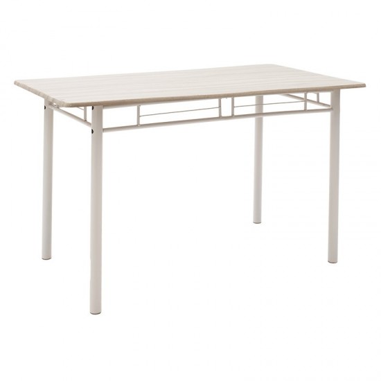 Tραπεζαρία Roza σετ 5τμχ χρώμα light grey- πόδια λευκό gloss120x70x75εκ