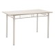 Tραπεζαρία Roza σετ 5τμχ χρώμα light grey- πόδια λευκό gloss120x70x75εκ