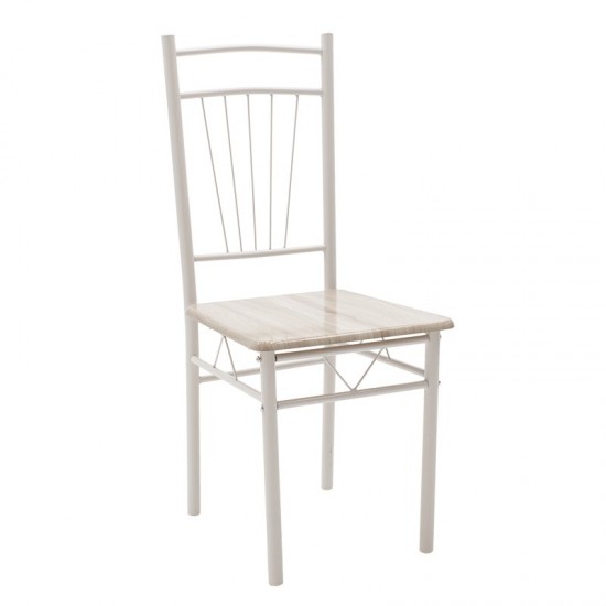 Tραπεζαρία Roza σετ 5τμχ χρώμα light grey- πόδια λευκό gloss120x70x75εκ