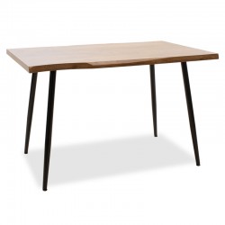 Τραπεζαρία Neve-Parker σετ 5τμχ MDF καρυδί με καφέ pu 120x80x75εκ
