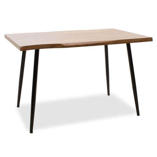 Τραπεζαρία Neve-Parker σετ 5τμχ MDF καρυδί με καφέ pu 120x80x75εκ