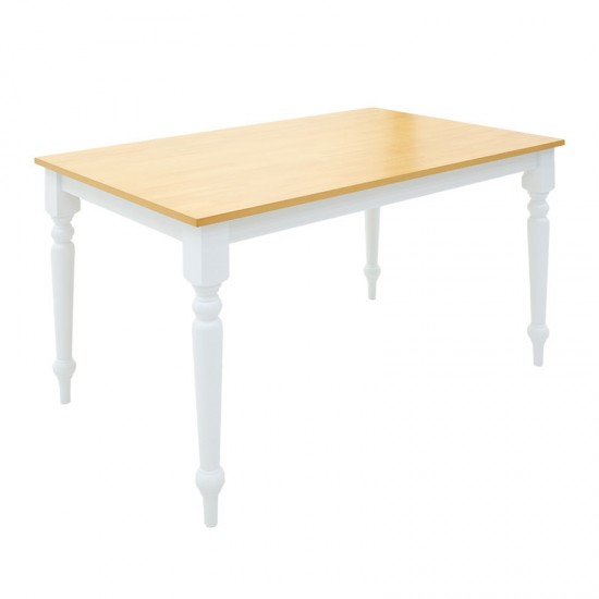 Τραπεζαρία Alice σετ 5τμχ MDF φυσικό-λευκό 120x75x74εκ