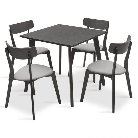 Tραπεζαρία Benson - Toto σετ 5τμχ rustic grey -  ύφασμα γκρι 80x80x75εκ
