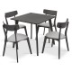 Tραπεζαρία Benson - Toto σετ 5τμχ rustic grey -  ύφασμα γκρι 80x80x75εκ