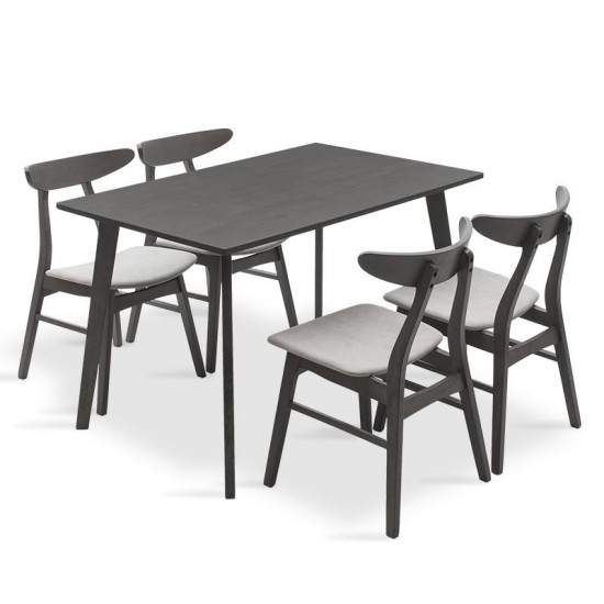 Tραπεζαρία Benson - Orlean σετ 5τμχ rustic grey - ύφασμα γκρι 120x75x75εκ