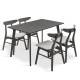 Tραπεζαρία Benson - Orlean σετ 5τμχ rustic grey - ύφασμα γκρι 120x75x75εκ