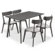 Tραπεζαρία Benson - Toto σετ 5τμχ rustic grey -  ύφασμα γκρι 120x75x75εκ
