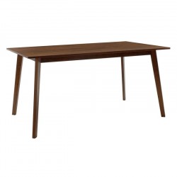 Tραπεζαρία Benson - Toto σετ 7τμχ καρυδί -  ύφασμα μπεζ 150x90x75εκ