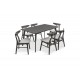 Tραπεζαρία Benson - Orlean σετ 7τμχ rustic grey - ύφασμα γκρι 150x90x75εκ