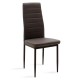 Τραπεζαρία Hazel-Parker σετ 5τμχ γυάλινη με καφέ pu 140x80x75εκ