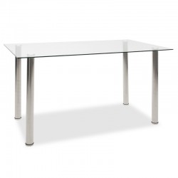 Τραπεζαρία Hazel-Parker σετ 5τμχ γυάλινη με μαύρο pu 140x80x75εκ