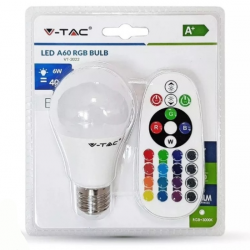 Λάμπα LED E27 A60 SMD 6W RGB+Λευκό 6400K Λευκό Blister