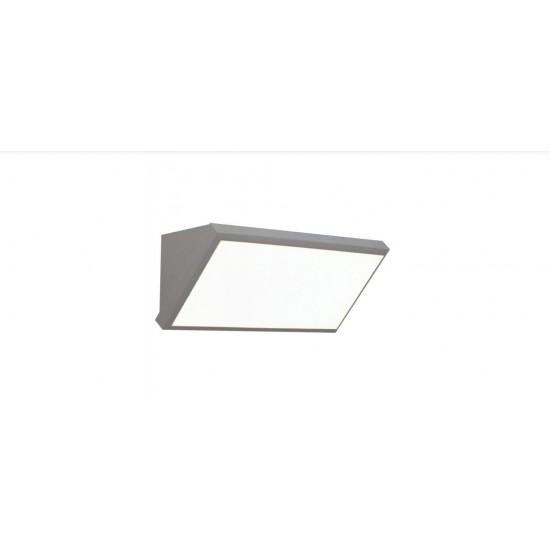 Απλίκα LED Αδιάβροχη 12W γωνία IP65 3000K Θερμό Λευκό Γκρι Σώμα