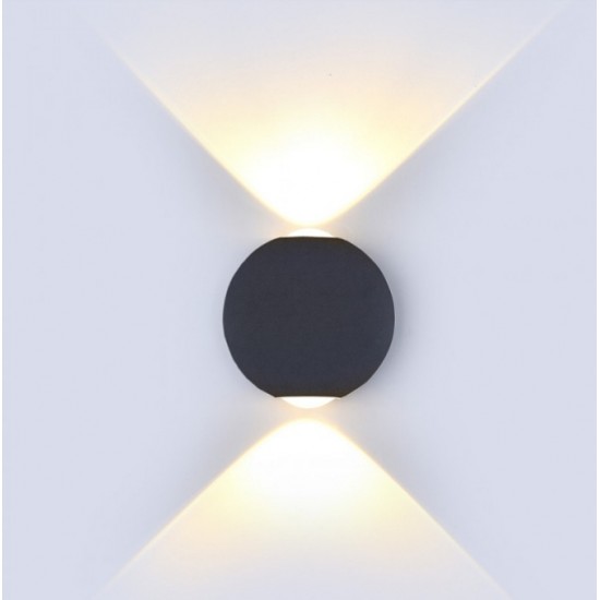 Απλίκα LED 6W Αρχιτεκτονικού Φωτισμού 4000K Φυσικό Λευκό με Λευκό, Μαύρο ή Γκρι Στρογγυλό Σώμα 