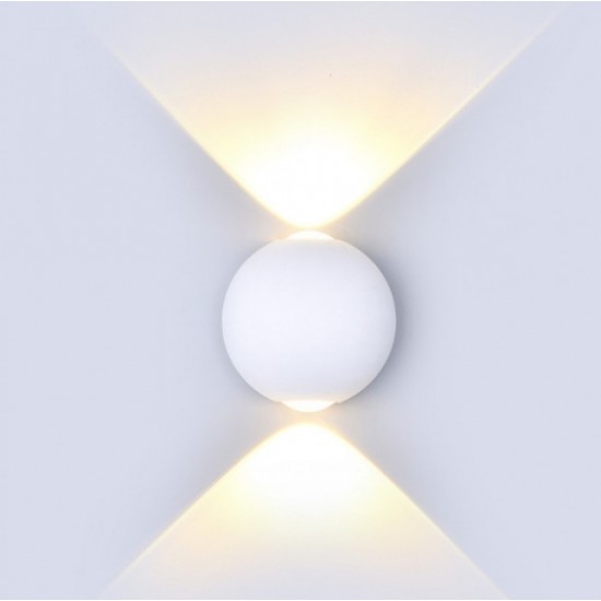 Απλίκα LED 6W Αρχιτεκτονικού Φωτισμού 4000K Φυσικό Λευκό με Λευκό, Μαύρο ή Γκρι Στρογγυλό Σώμα 