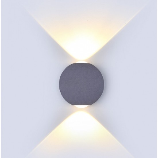 Απλίκα LED 6W Αρχιτεκτονικού Φωτισμού 4000K Φυσικό Λευκό με Λευκό, Μαύρο ή Γκρι Στρογγυλό Σώμα 