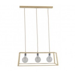 Φωτιστικό Κρεμαστό Τρίφωτο Wood Tetragon Mega III