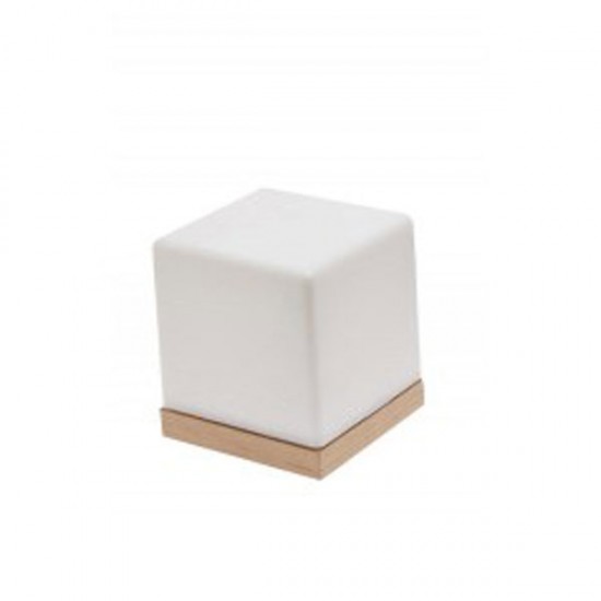 Πορτατίφ με Ξύλινη Βάση και Λευκό Polycarbonate Wood Kyvos
