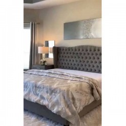 Κρεβάτι Καπιτονέ Χρώματος Γκρι Ιδιαίτερου Design