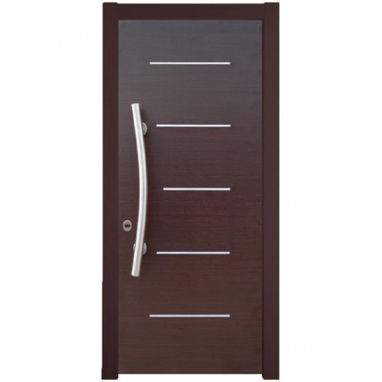 Εσωτερική Πόρτα Wenge με inox