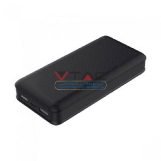 Power Bank 20000mAh με μαύρο σώμα με 2 θύρες