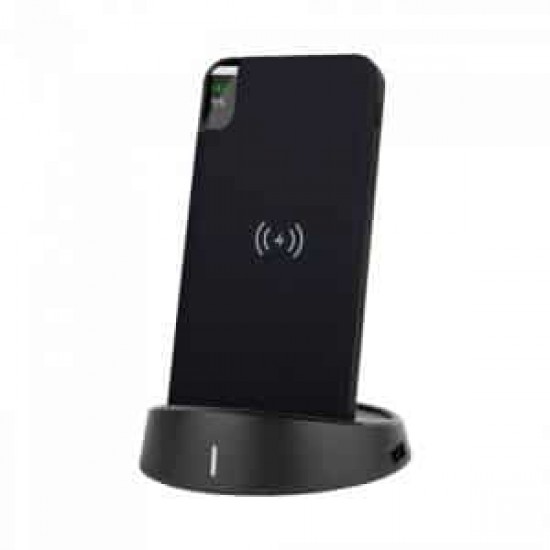 Wireless Power Bank 8000mAh με μαύρο σώμα και βάση