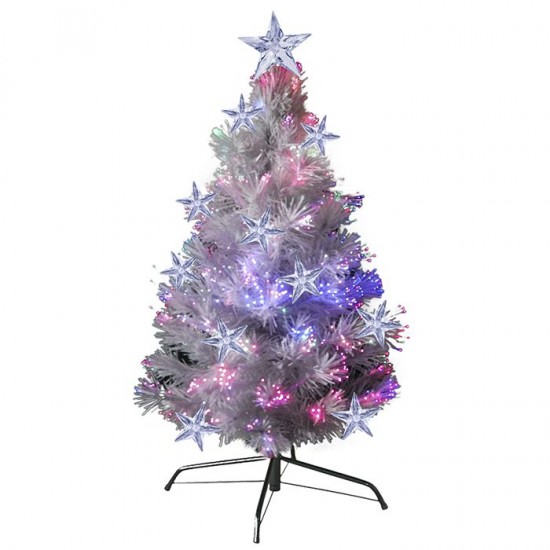 ΧΡΙΣΤΟΥΓΕΝΝΙΑΤΙΚΟ ΔΕΝΤΡΟ ΛΕΥΚΟ ΜΕ ΟΠΤΙΚΕΣ ΙΝΕΣ LED 90cm 